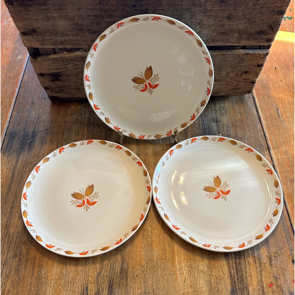 Vintage 1950s Ballerina China Luncheon Plates by Universal Pottery - Set of 3